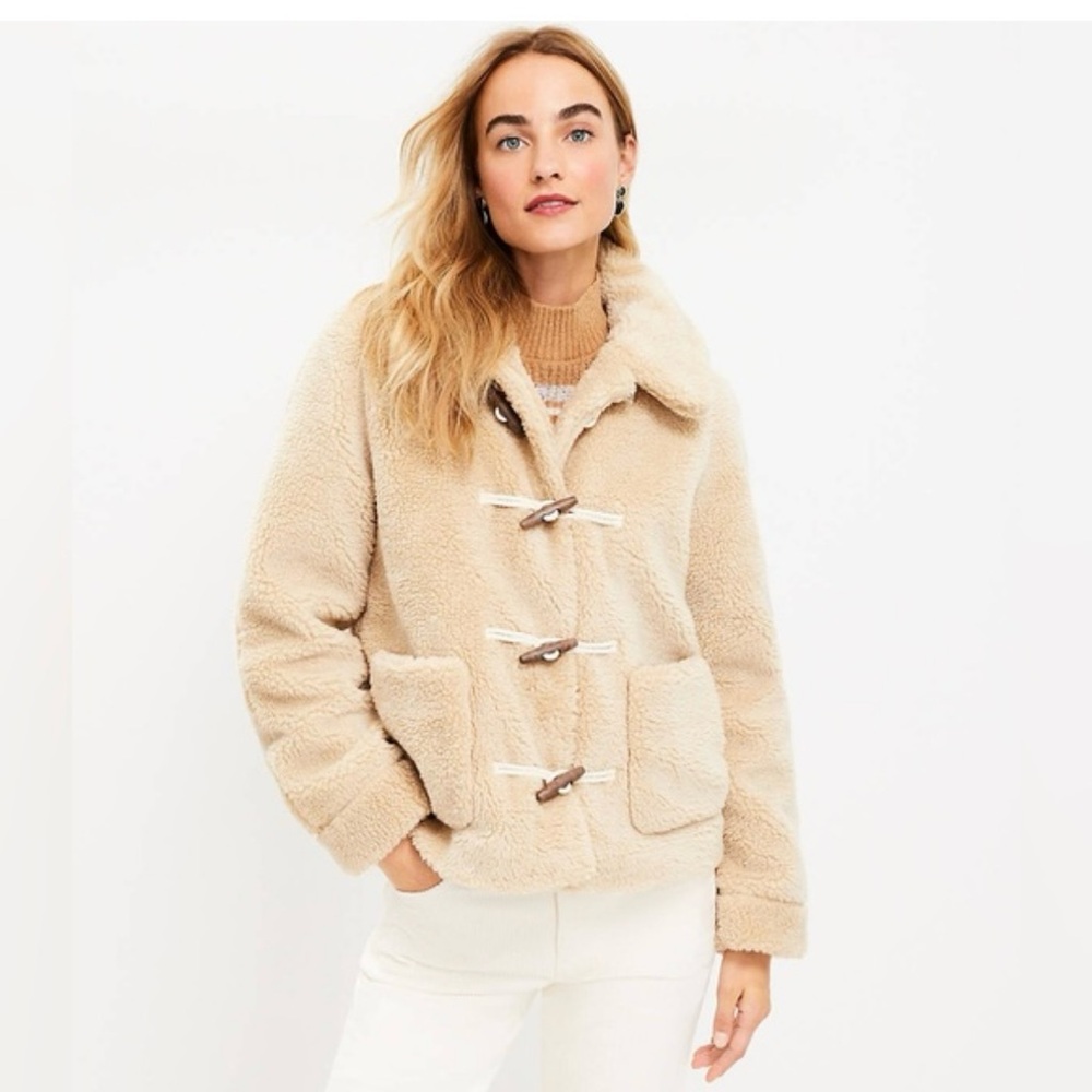 Loft Sherpa Toggle Jacket  EUC Size XXLP